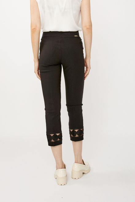 Lace Cuff Cropped Pants Style 242131. Black. 3