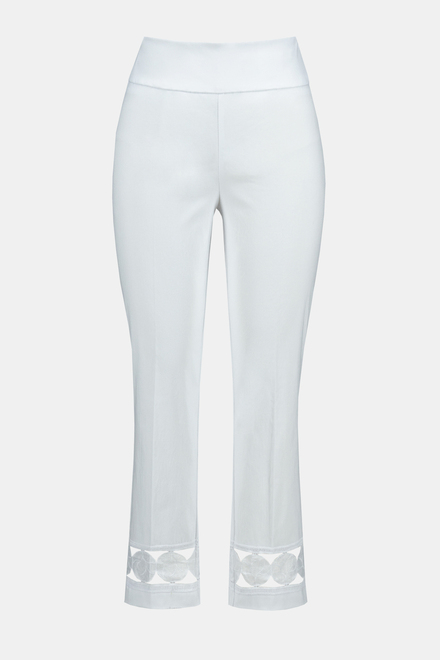 Lace Cuff Cropped Pants Style 242131. White. 6
