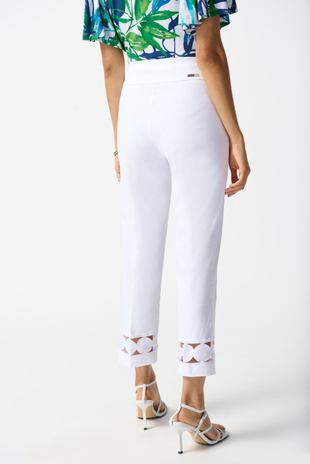 Lace Cuff Cropped Pants Style 242131. White. 3