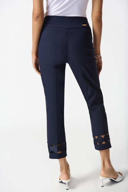 Lace Cuff Cropped Pants Style 242131. Midnight Blue. 2