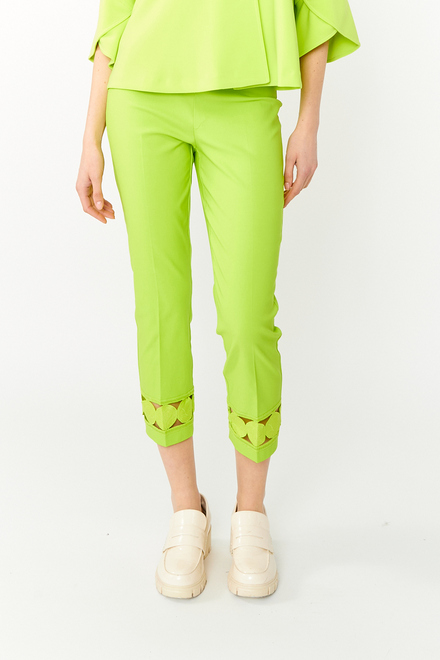 Lace Cuff Cropped Pants Style 242131. Key Lime. 2