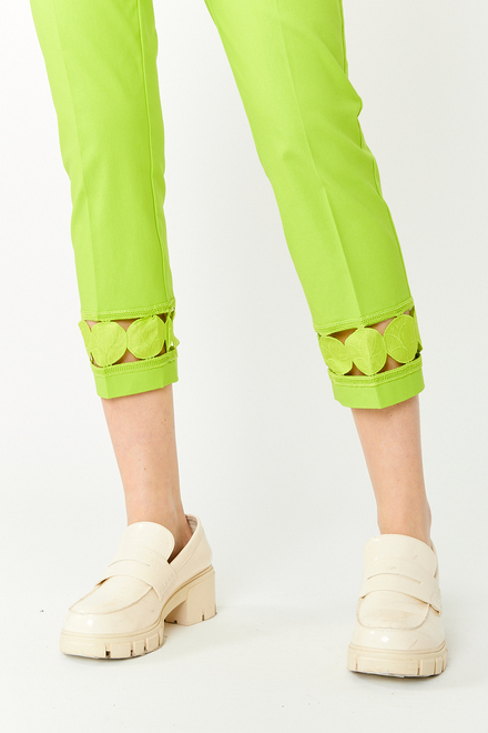 Lace Cuff Cropped Pants Style 242131. Key Lime. 3