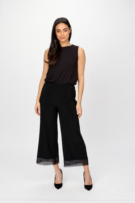 Lace Detail Cuff Pant Style 242134. Black