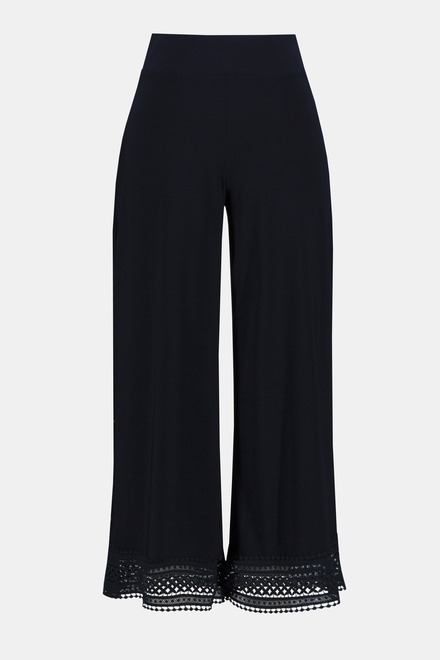Lace Detail Cuff Pant Style 242134. Midnight Blue. 3