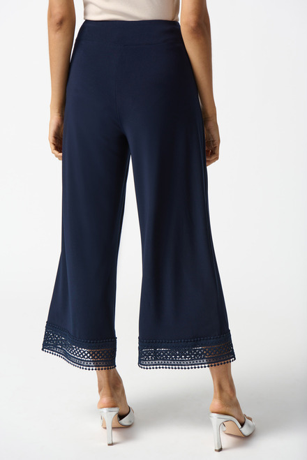 Lace Detail Cuff Pant Style 242134. Midnight Blue. 2