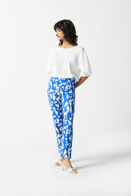 Pantalon ajust&eacute;, motifs bicolores mod&egrave;le 242139. Blue/vanilla. 4