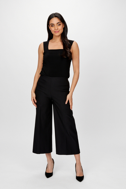 Pleated Cropped Pants Style 242142. Black. 5