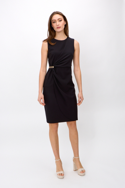 Cinched Waist Dress Style 242151. Black