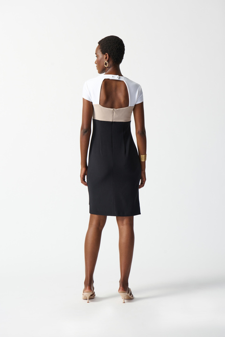 Colour-Blocked Cut-Out Dress Style 242156. Black/vanilla/dune. 2