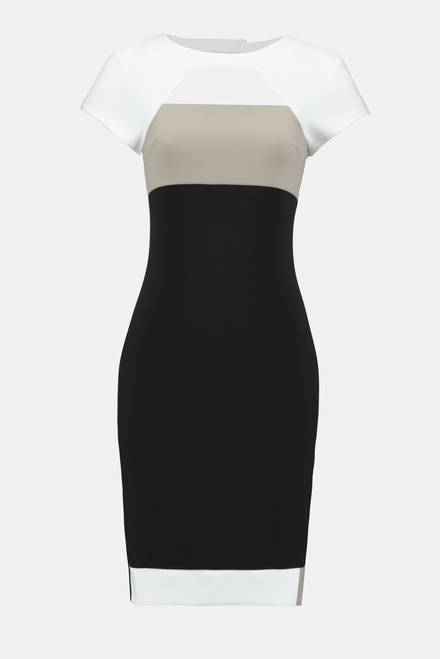 Colour-Blocked Cut-Out Dress Style 242156. Black/vanilla/dune. 6