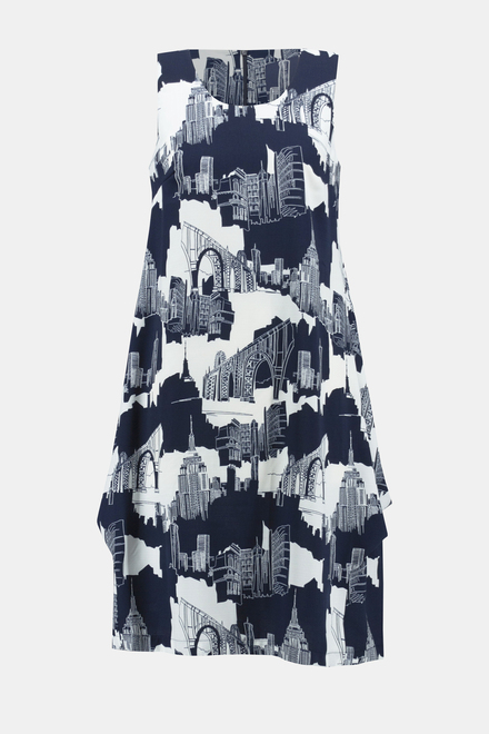 Cityscape Print Dress Style 242157. Vanilla/midnight Blue. 5