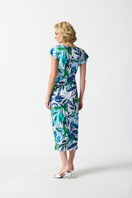 Leaf Print Wrap Front Dress Style 242159. Vanilla/multi. 2