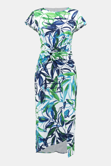 Leaf Print Wrap Front Dress Style 242159. Vanilla/multi. 5