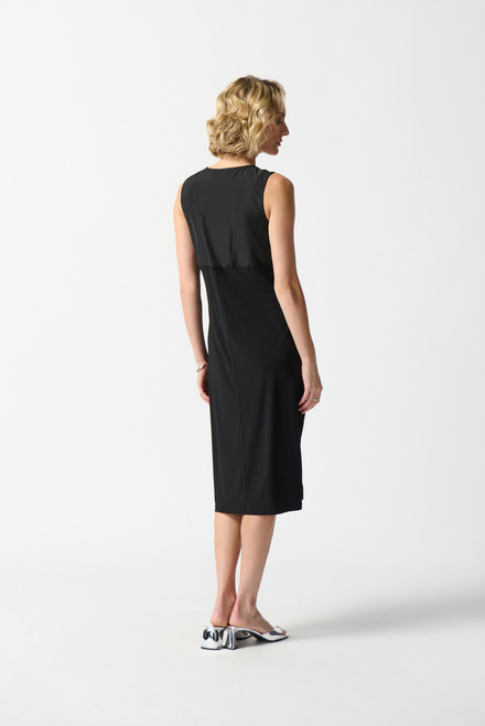 V-Neck Pocket Dress Style 242161. Black. 2