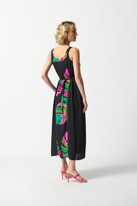 Tropical Print Dress Style 242163. Black/multi. 2