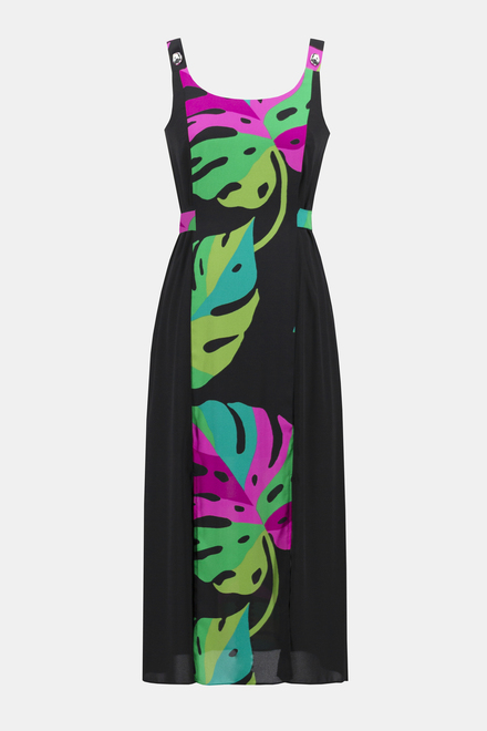 Tropical Print Dress Style 242163. Black/multi. 5