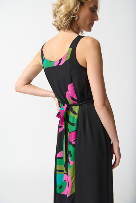 Tropical Print Dress Style 242163. Black/multi. 4