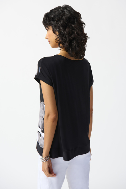 Striped &amp; Floral Design Shirt Style 242180. Black/vanilla. 2