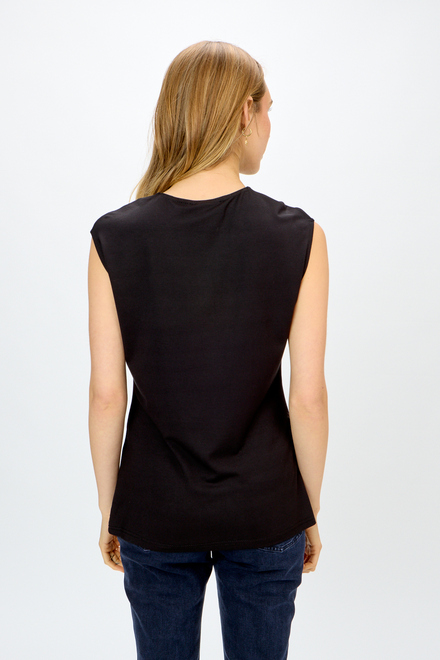 Chain Detail Sleeveless Top Style 242181. Black. 2