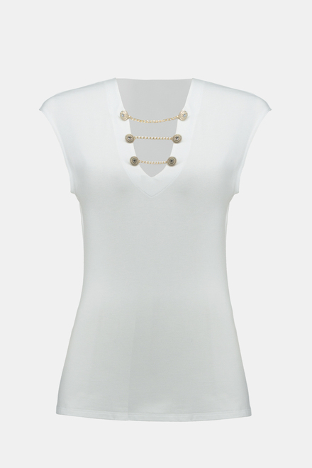 Chain Detail Sleeveless Top Style 242181. Vanilla 30. 4
