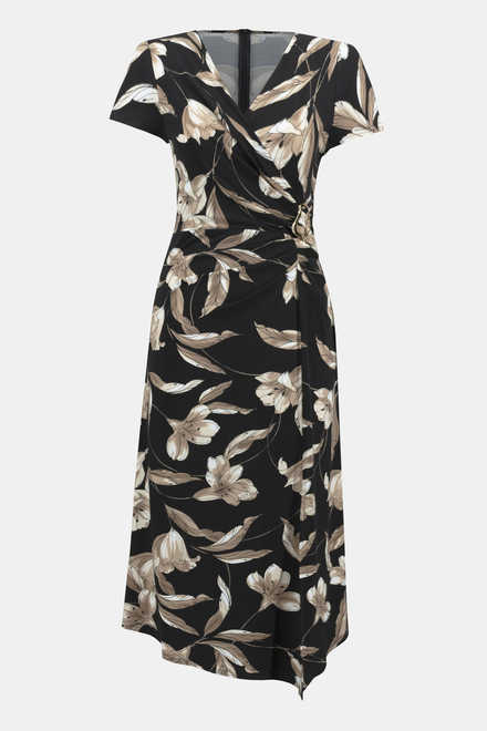 Floral Print Wrap Dress Style 242190. Black/multi. 4