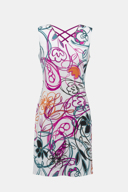 Scribble Print Sheath Dress Style 242191. Vanilla/multi. 5