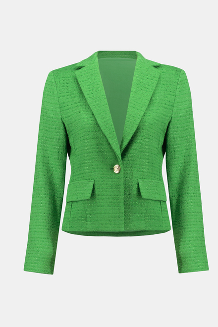 Cropped Tweed Blazer Style 242196. Island Green. 6