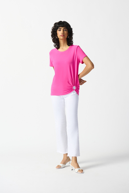 T-shirt, boucle &agrave; fronces mod&egrave;le 242199. Ultra Pink. 4