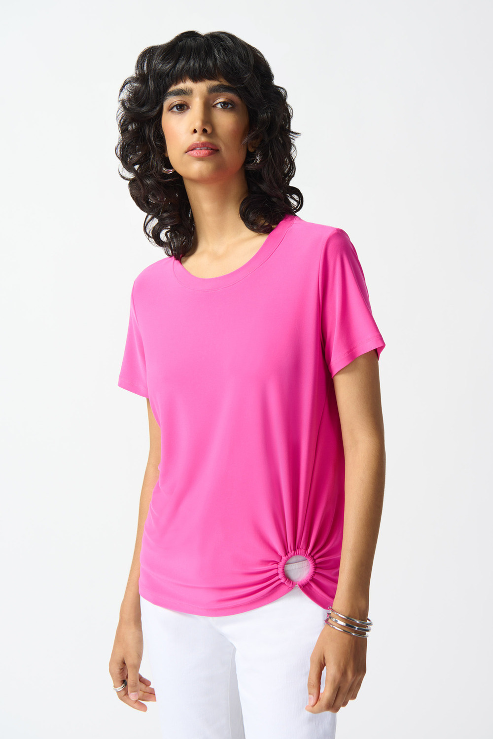 T-shirt, boucle à fronces modèle 242199. Ultra Pink