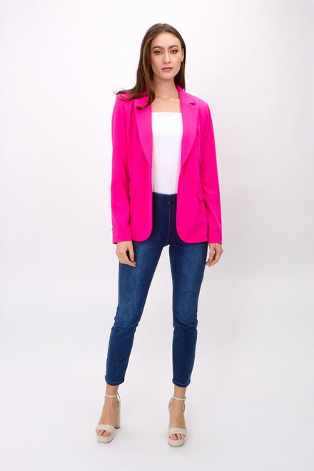 Fitted One-Button Blazer Style 242201. Ultra pink