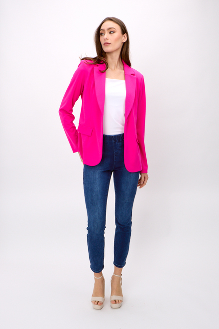 Fitted One-Button Blazer Style 242201. Ultra Pink. 4