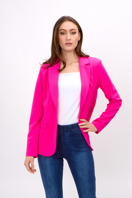 Fitted One-Button Blazer Style 242201. Ultra Pink. 5