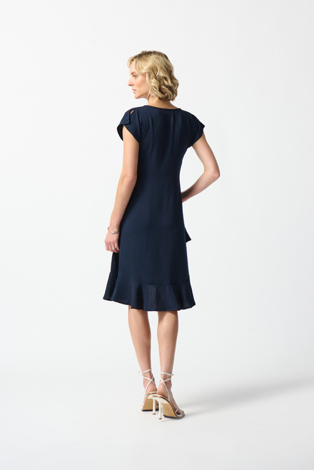 Ruffle Hem Dress Style 242206. Midnight Blue. 2