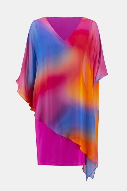 Robe, poncho ombr&eacute; multicolore mod&egrave;le 242207. Multi. 10