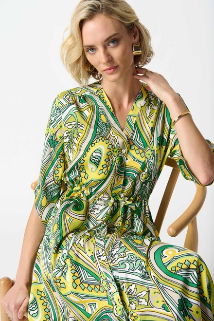 Paisley Print Shirt Dress Style 242208. Vanilla/multi. 3