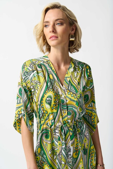 Paisley Print Shirt Dress Style 242208. Vanilla/multi. 2