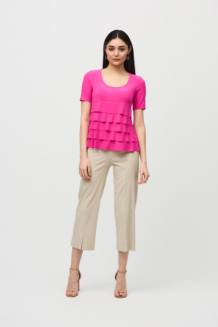 Tiered Scoop Neck Top Style 242214. Ultra Pink. 3