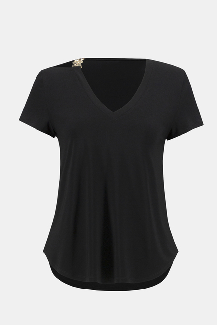 V-Neck T-Shirt Style 242217. Black. 5