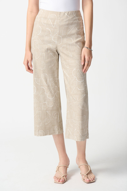 Printed Wide Leg Pants Style 242220. Dune/vanilla