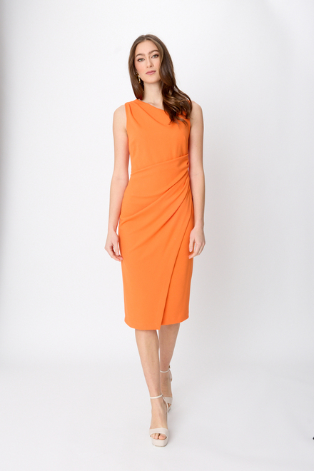 Ruched One-Shoulder Dress Style 242234. Mandarin. 4