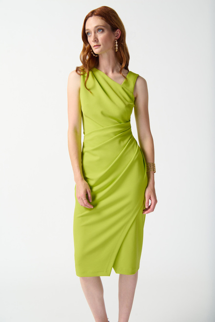 Ruched One-Shoulder Dress Style 242234. Key Lime. 3