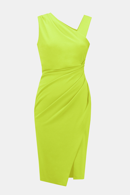 Ruched One-Shoulder Dress Style 242234. Key Lime. 4