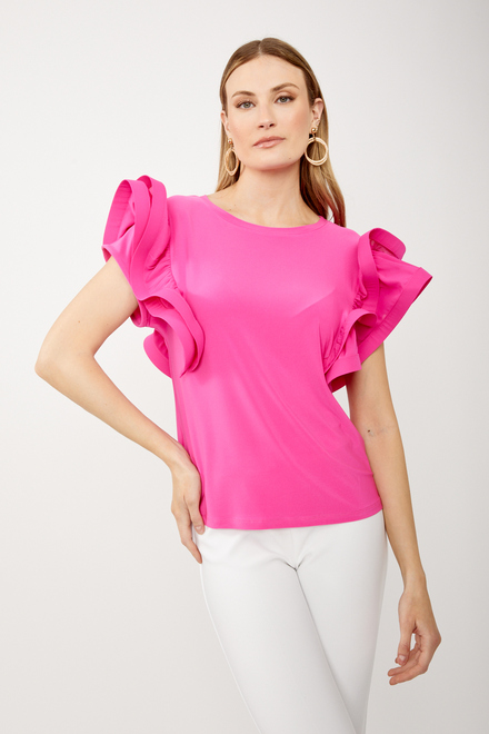 Ruffle Sleeve Top Style 242236. Ultra Pink. 4