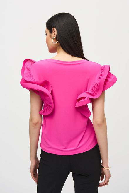 Ruffle Sleeve Top Style 242236. Ultra Pink. 9