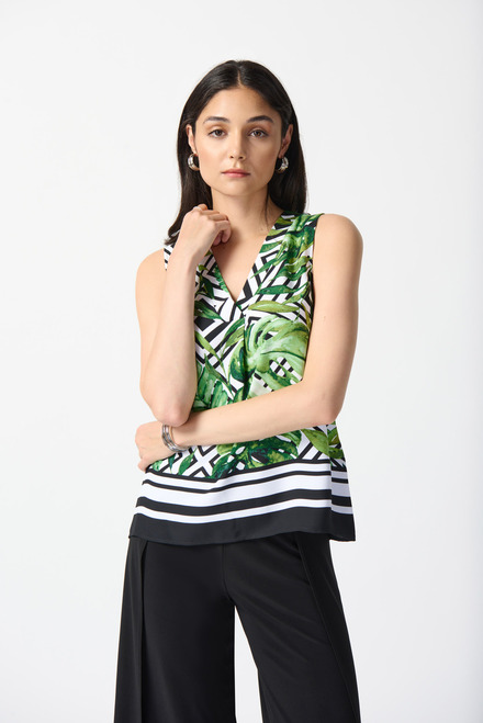 Mixed Palm Print Top Style 242237