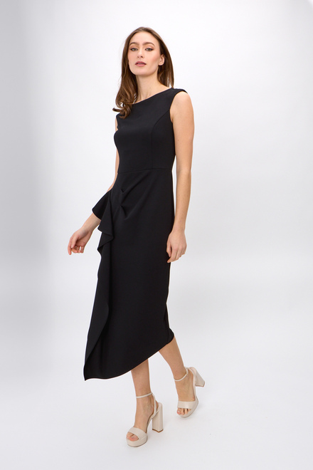 Ruffle Sheath Dress Style 242238. Black