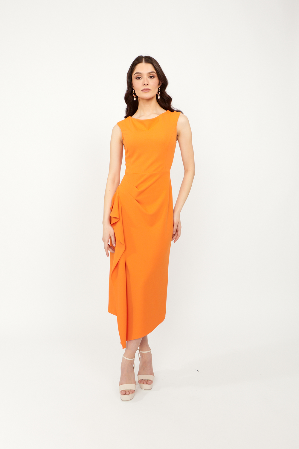 Ruffle Sheath Dress Style 242238. Mandarin
