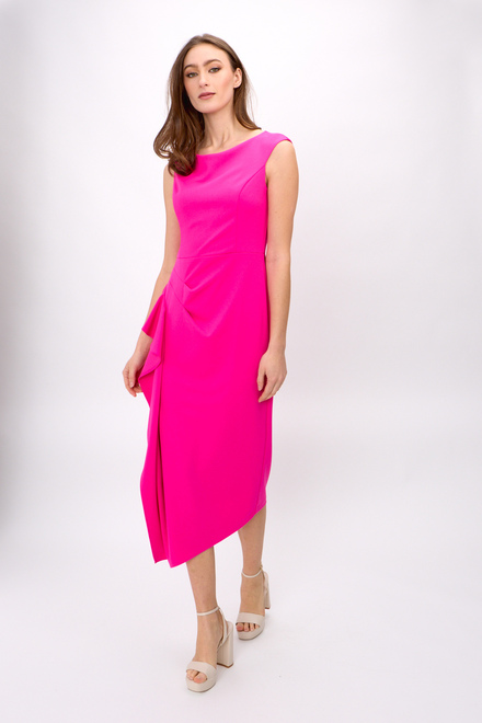 Robe asym&eacute;trique &agrave; volant mod&egrave;le 242238. Ultra Pink. 4