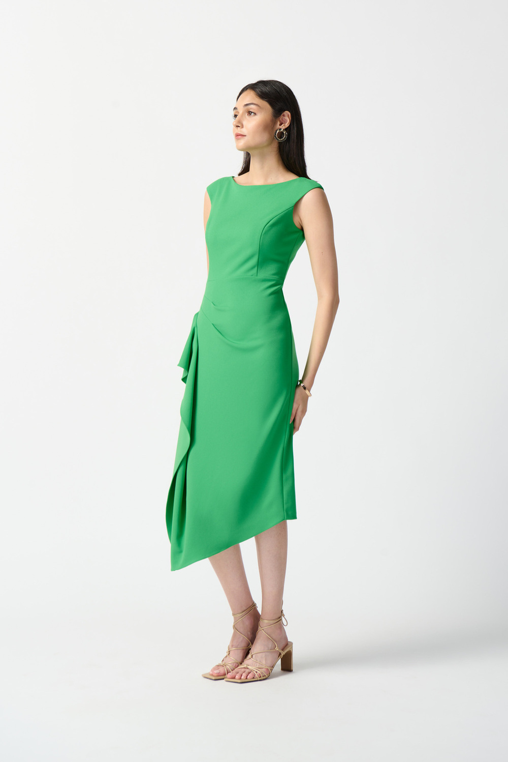 Ruffle Sheath Dress Style 242238. Island Green