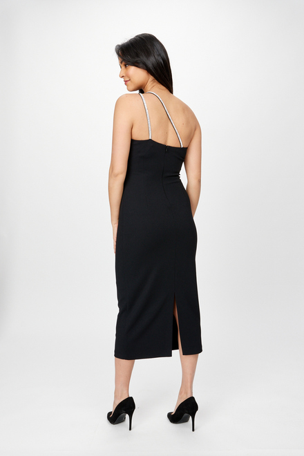 One-Shoulder Beaded Dress Style 242708. Black. 2